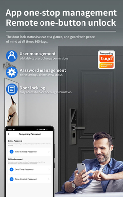 Glomarket Tuya Smart WiFi Digital Door Lock Code RFID IC Card Smartphone App Sblocco impronte digitali biometriche Smart Lock