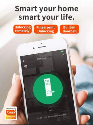 Glomarket Tuya Smart WiFi Digital Door Lock Code RFID IC Card Smartphone App Sblocco impronte digitali biometriche Smart Lock