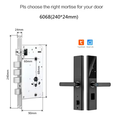 Glomarket Tuya Smart WiFi Digital Door Lock Code RFID IC Card Smartphone App Sblocco impronte digitali biometriche Smart Lock