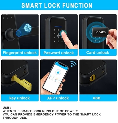 Glomarket Wholesale Prezzo di fabbrica Ingegneria di impronte digitali maniglia lucchetto senza chiave Hotel digitale Tuya App Smart Digital Door Lock