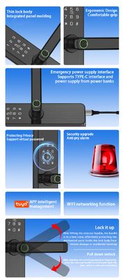Glomarket Tuya Smart Door Lock Camera da letto Casa Digital Biometric Fingerprint Maniglia intelligente Serrature elettroniche