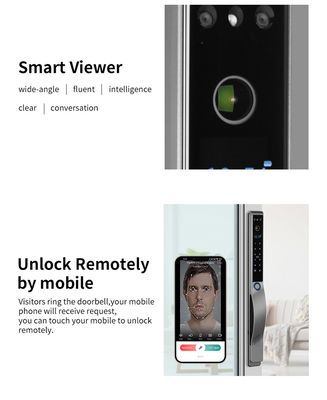 Glomarket Outdoor Electric Keyless 3D Facial Recognition Tuya Digital Password Card Door Lock Impermeabile Impressione digitale Serratura intelligente