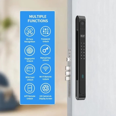 Glomarket Indoor Waterproof Ip68 Digital Electronic Tuya Smart Locks Fingerprint Aluminum Steel Sliding Glass Door Lock