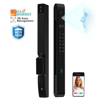 Glomarket Indoor Waterproof Ip68 Digital Electronic Tuya Smart Locks Fingerprint Aluminum Steel Sliding Glass Door Lock