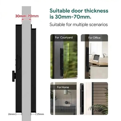 Glomarket Indoor Waterproof Ip68 Digital Electronic Tuya Smart Locks Fingerprint Aluminum Steel Sliding Glass Door Lock