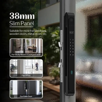 Glomarket Indoor Waterproof Ip68 Digital Electronic Tuya Smart Locks Fingerprint Aluminum Steel Sliding Glass Door Lock