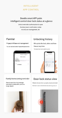 Glomarket Riconoscimento facciale 3D Tuya Wifi Aluminico Serratura porta scorrevole Impermeabile Impronta digitale intelligente Serratura porta in vetro