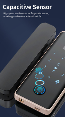 Glomarket Wifi Tuya App Remote Control Smart Fingerprint Glass Door Lock Card Password Face Unlock For Push Porta scorrevole