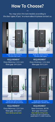 Glomarket Wifi Tuya App Remote Control Smart Fingerprint Glass Door Lock Card Password Face Unlock For Push Porta scorrevole