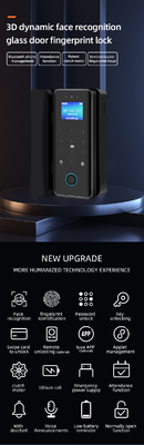 Glomarket Tuya Smart 3d Face Recognition Wifi Glass Door Lock Impressione digitale Password Carta di accesso Serratura elettronica per ufficio