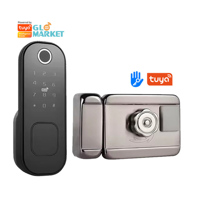 Glomarket Smart Home Impermeabile Smart Electric Rim Lock con Tuya Controllo APP WIFI Porta esterno porta d'ingresso Smart Lock