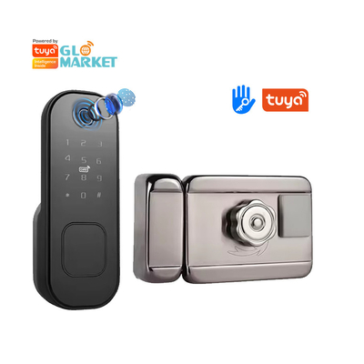 Glomarket Smart Home Impermeabile Smart Electric Rim Lock con Tuya Controllo APP WIFI Porta esterno porta d'ingresso Smart Lock
