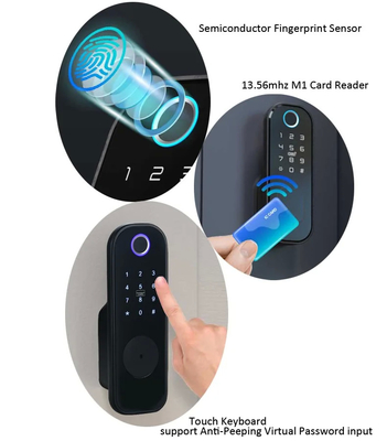 Appartamento Glomarket Tuya Smart Door Lock Antifurto Digital Password Ttlock App Control Gate Doppio Smart Rim Fingerprint Lock