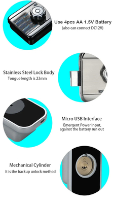 Appartamento Glomarket Tuya Smart Door Lock Antifurto Digital Password Ttlock App Control Gate Doppio Smart Rim Fingerprint Lock