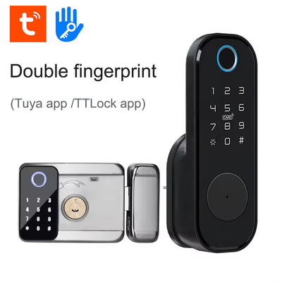 Appartamento Glomarket Tuya Smart Door Lock Antifurto Digital Password Ttlock App Control Gate Doppio Smart Rim Fingerprint Lock