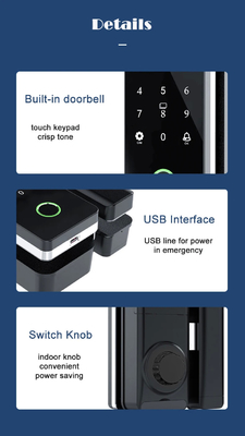 Glomarket Tuya Smart Glass Door Lock Biometric Fingerprint BLE Smart Electronic Lock Per ufficio Porta di vetro