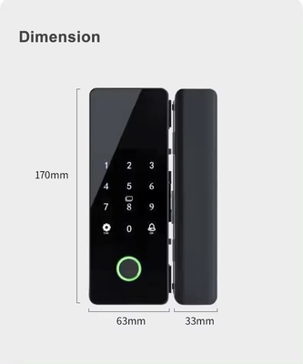 Glomarket Tuya Smart Glass Door Lock Biometric Fingerprint BLE Smart Electronic Lock Per ufficio Porta di vetro