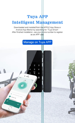 Glomarket Tuya Smart Glass Door Lock Biometric Fingerprint BLE Smart Electronic Lock Per ufficio Porta di vetro