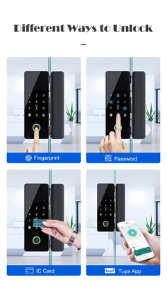 Glomarket Tuya Smart Glass Door Lock Biometric Fingerprint BLE Smart Electronic Lock Per ufficio Porta di vetro