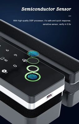 Glomarket Tuya Smart Glass Door Lock Biometric Fingerprint BLE Smart Electronic Lock Per ufficio Porta di vetro