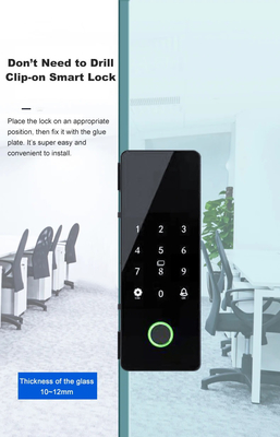 Glomarket Tuya Smart Glass Door Lock Biometric Fingerprint BLE Smart Electronic Lock Per ufficio Porta di vetro