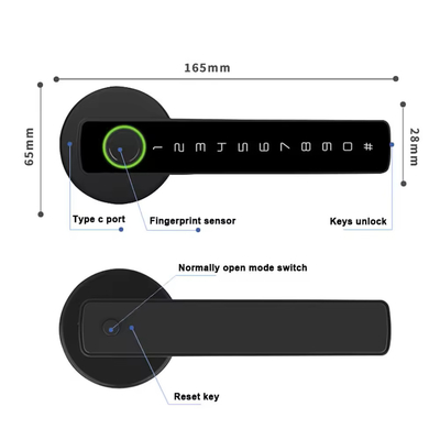 Glomarket Tuya Ble Smart Lock Sicurezza elettronica senza chiave Smart Door Handle Lock Blocco interno