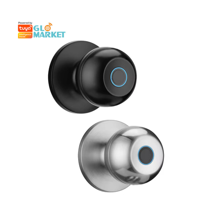 Glomarket Ingrosso Chiusura a manopola a sfera intelligente Chiusura a manopola senza chiave Chiusura a maniglia intelligente Chiusura Tuya App Control Chiusura a porta con impronta digitale intelligente