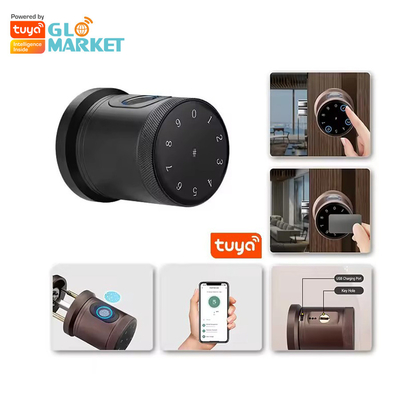 Glomarket Nuovo stile Tuya App Controllo Smart Lock Porta Impressione digitale Password Casa Hotel Appartamento Smart Electronic Door Knob Lock
