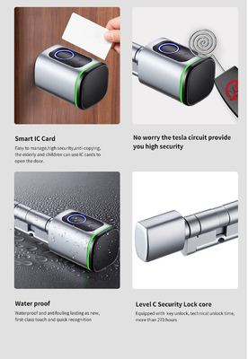 Glomarket Home Smart Door Lock Ttlock Smart Fingerprint Card Key Unlock Regolabile Cilindro Euro Smart Lock Tuya App Door Lock