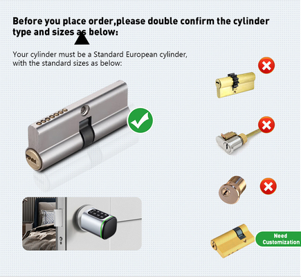 Glomarket Tuya Ttlock Smart Digital Keyless Door Lock Cylinder Combinazione Password &amp; Card Serratura elettronica Silindri di serratura intelligente
