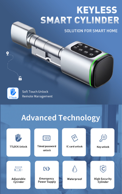 Glomarket Tuya Ttlock Smart Digital Keyless Door Lock Cylinder Combinazione Password &amp; Card Serratura elettronica Silindri di serratura intelligente