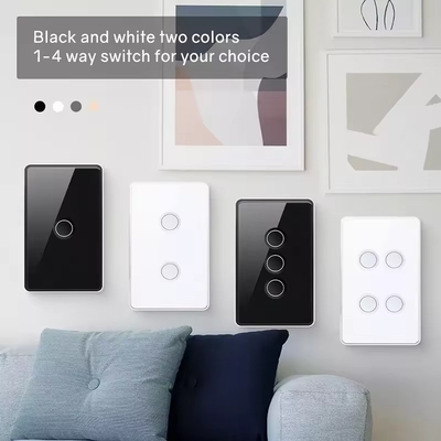 Glomarket Tuya Zigbee/wifi EU vetro temperato bottone concavo touch switch 1/2/3/4 Gang Wifi Wall Switch funziona con Google Alexa