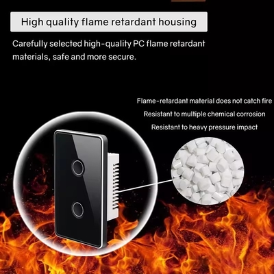 Tuya US Wifi /Zigbee Tempered Glass Concave Button Touch Light Switch 1/2/3/4 Gang Wifi Switch a parete