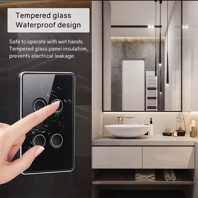 Tuya US Wifi /Zigbee Tempered Glass Concave Button Touch Light Switch 1/2/3/4 Gang Wifi Switch a parete