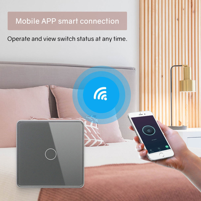 Glomarket Smart UE/UK 1-4Gang Wall Switch WIFI/Zigbee Glass Panel Light Switch Tuya Smart Switch con Google Alexa