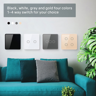 Glomarket Smart UE/UK 1-4Gang Wall Switch WIFI/Zigbee Glass Panel Light Switch Tuya Smart Switch con Google Alexa