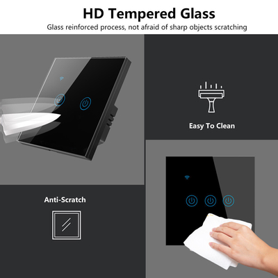 Glomarket UE 1/2/3/4 Gang Tuya Smart Switch Light Alexa Controllo vocale Touch Glass Wall Wireless Wi-Fi Switch elettrico