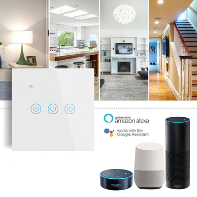 Glomarket UE 1/2/3/4 Gang Tuya Smart Switch Light Alexa Controllo vocale Touch Glass Wall Wireless Wi-Fi Switch elettrico