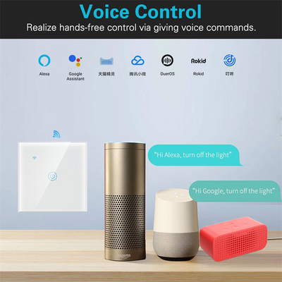 Glomarket UE 1/2/3/4 Gang Tuya Smart Switch Light Alexa Controllo vocale Touch Glass Wall Wireless Wi-Fi Switch elettrico