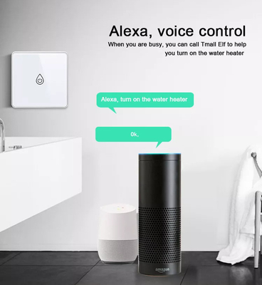Glomarket Tuya Smart Glass Touch Button Wifi Smart Boiler Switch Alexa Controllo vocale Unione Europea Standard Scaldabagno