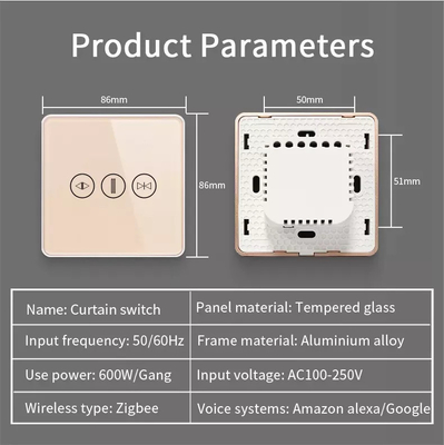 Smart Curtain Switch Wifi/Zigbee Voice Control Google Assistant Smart EU Standard Touch Screen Switch APP Interruttore di porta del garage
