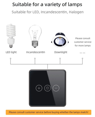 Luce senza fili di Wi-Fi del regolatore della luminosità del commutatore di Crystal Panel Touch Wall Smart di vetro del commutatore astuto di Glomarket Tuya Wifi per lo Smart Home
