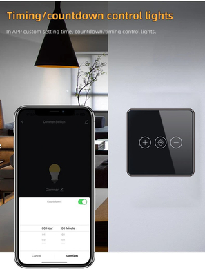 Luce senza fili di Wi-Fi del regolatore della luminosità del commutatore di Crystal Panel Touch Wall Smart di vetro del commutatore astuto di Glomarket Tuya Wifi per lo Smart Home