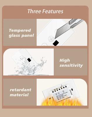 Glomarket Tuya Smart Wi-Fi Ceiling Fan Switch Eu Standard Glass Touch Wall App Controllo remoto Commutatore di velocità elettrico del ventilatore