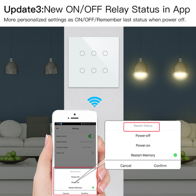 Glomarket Smart Wifi Brasile 118*124 Switch Lavora con Google Alexa Assistant Tuya Smart Light Switch per la casa