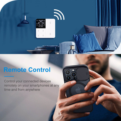 Glomarket Tuya Wifi Smart Wall Light Switch 1/2/3 Gang Support Voice/app/touch Control con schermo di visualizzazione della temperatura
