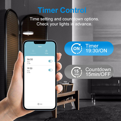 Glomarket Tuya Wifi Smart Wall Light Switch 1/2/3 Gang Support Voice/app/touch Control con schermo di visualizzazione della temperatura