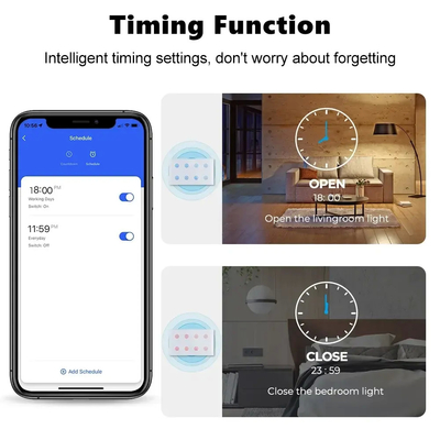 Glomarket Smart Home 8 Gang Wall Switch US Standard Tuya Voice APP Remote Control Wireless Switch per la luce a contatto con il muro