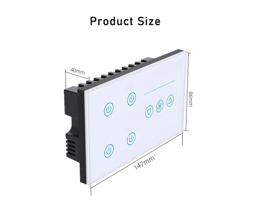Glomarket Tuya Smart Touch Switch Glass Panel Light E Fan Switch Smart Life Alexa Controllo vocale