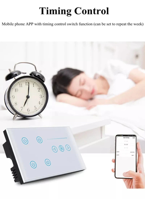 Glomarket Tuya Smart Touch Switch Glass Panel Light E Fan Switch Smart Life Alexa Controllo vocale